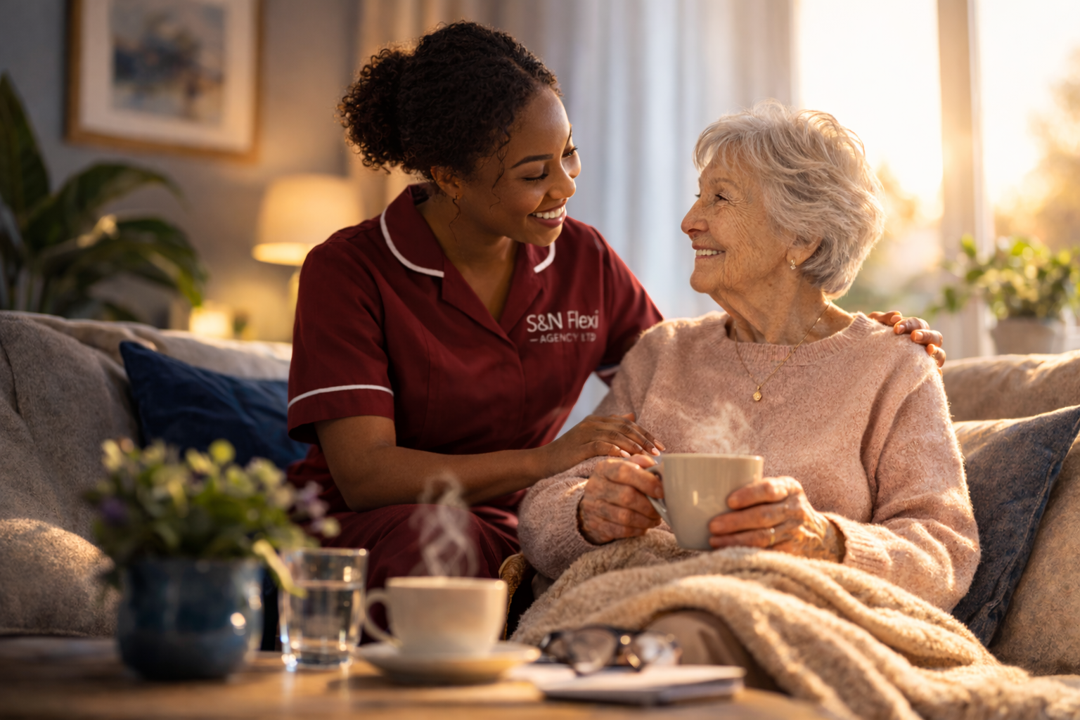S&N Flexi Agency carer and client hero image
